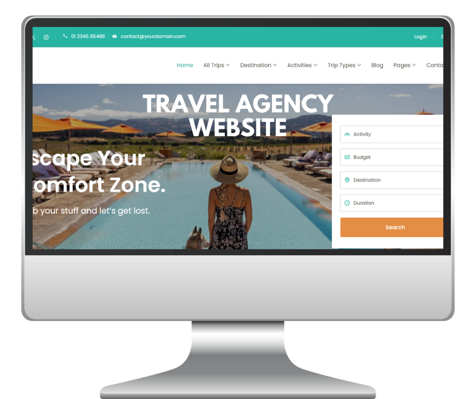 travel agency website designer
