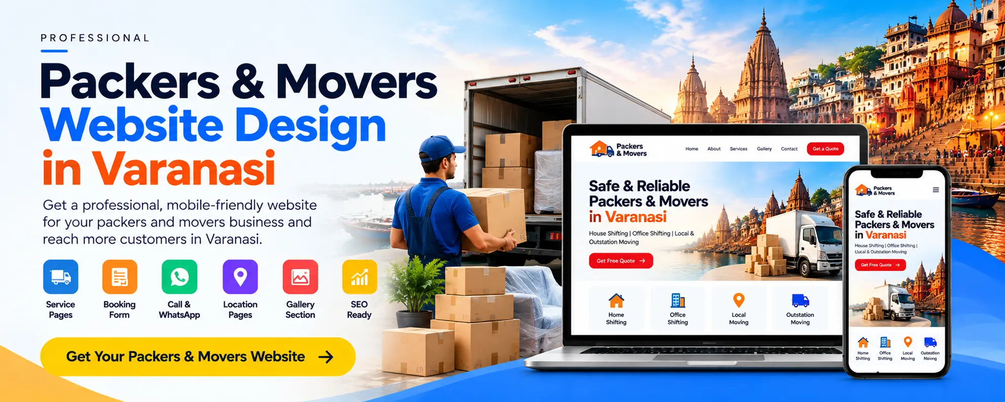 packers and movers website design in Varanasi